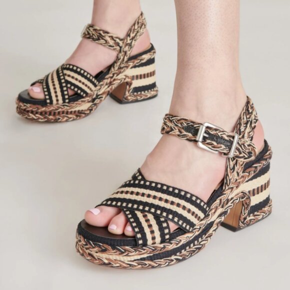 new DOLCE VITA Made In Brazil Grayce Heel Sandals black multi for women… - Picture 1 of 11